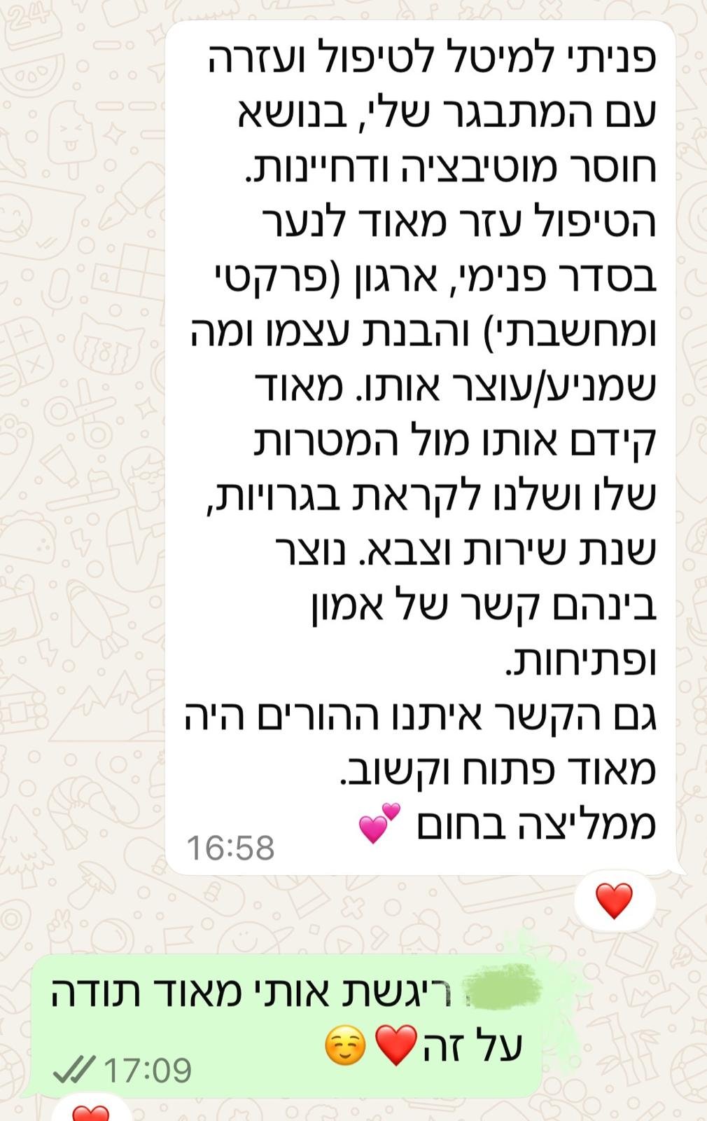 המלצה נער